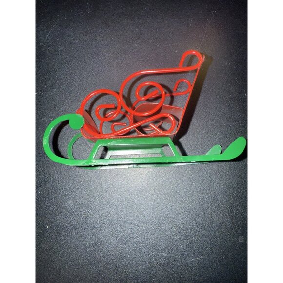 Christmas Santa’s Sleigh Sled Bethlehem Metal Ornament 1983 4x2x3” Unbranded - Picture 5 of 13